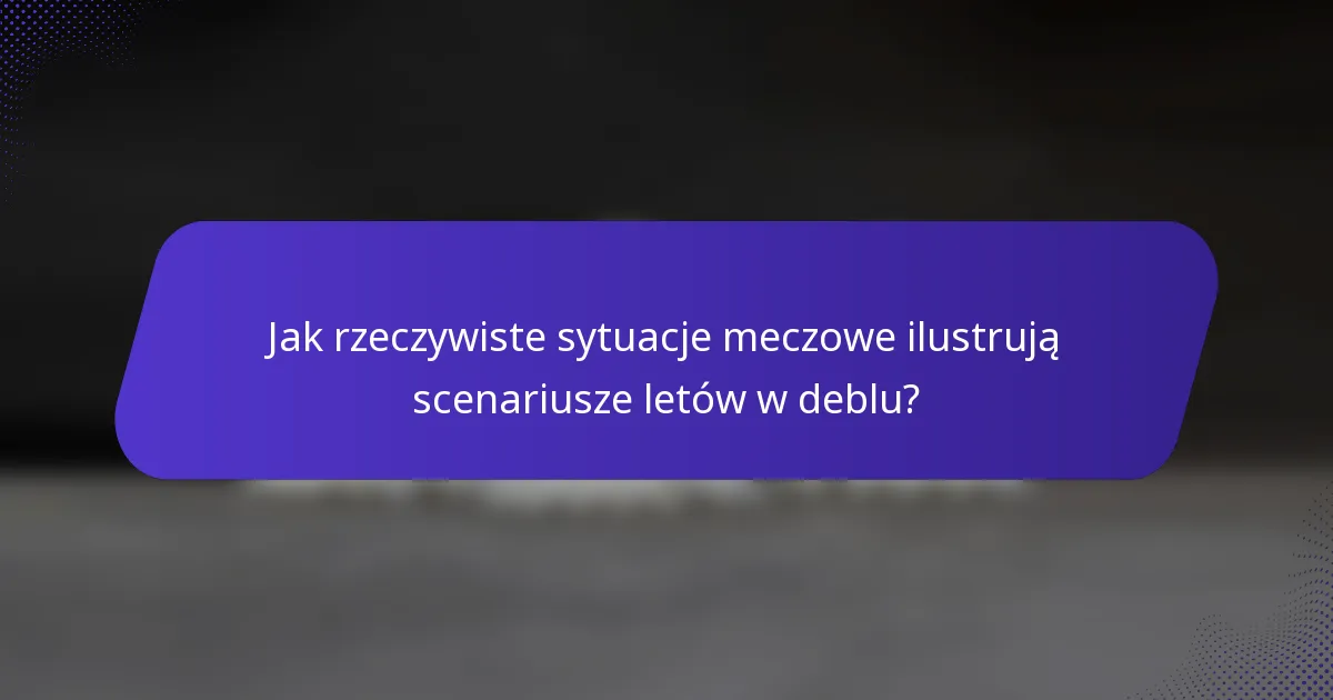 Jak rzeczywiste sytuacje meczowe ilustrują scenariusze letów w deblu?