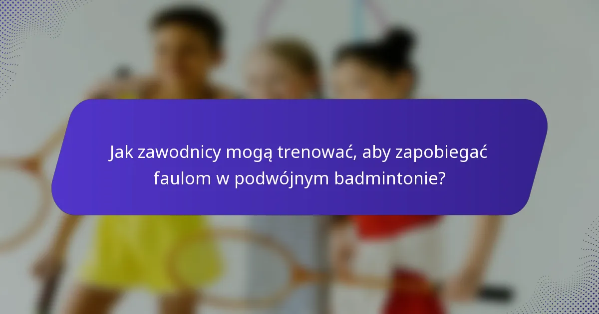 Jak zawodnicy mogą trenować, aby zapobiegać faulom w podwójnym badmintonie?