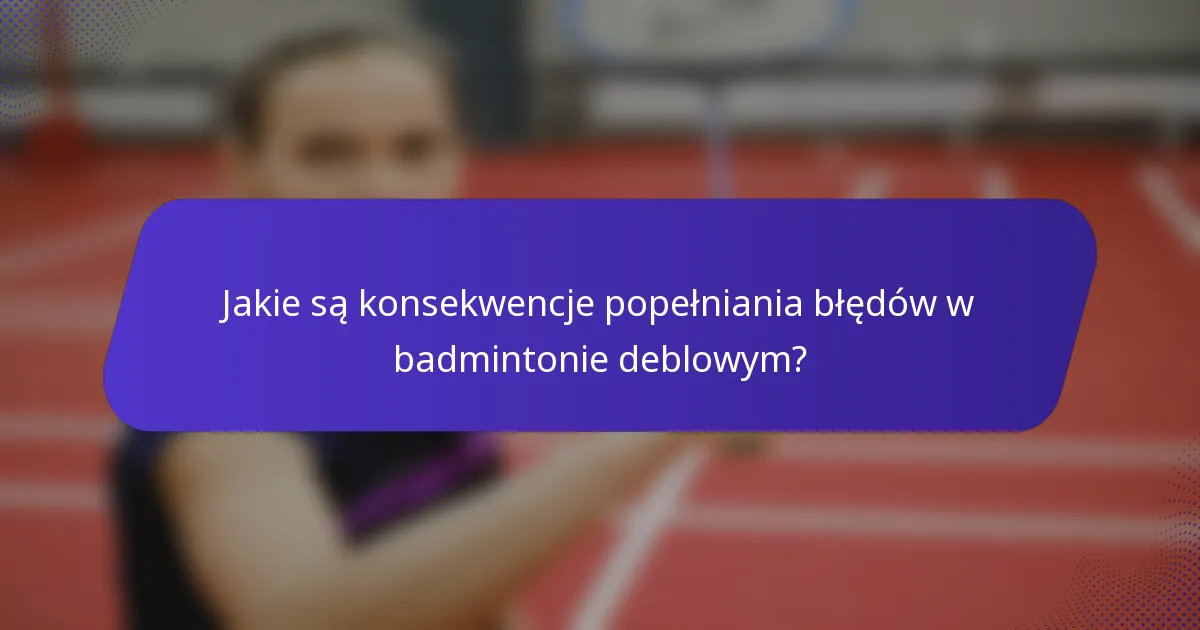 Jakie są konsekwencje popełniania błędów w badmintonie deblowym?