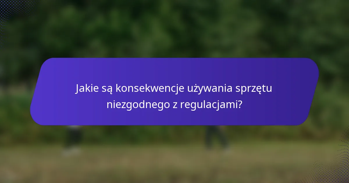 Jakie są konsekwencje używania sprzętu niezgodnego z regulacjami?